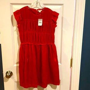 J Crewcuts size 10 red velvet tiered dress.